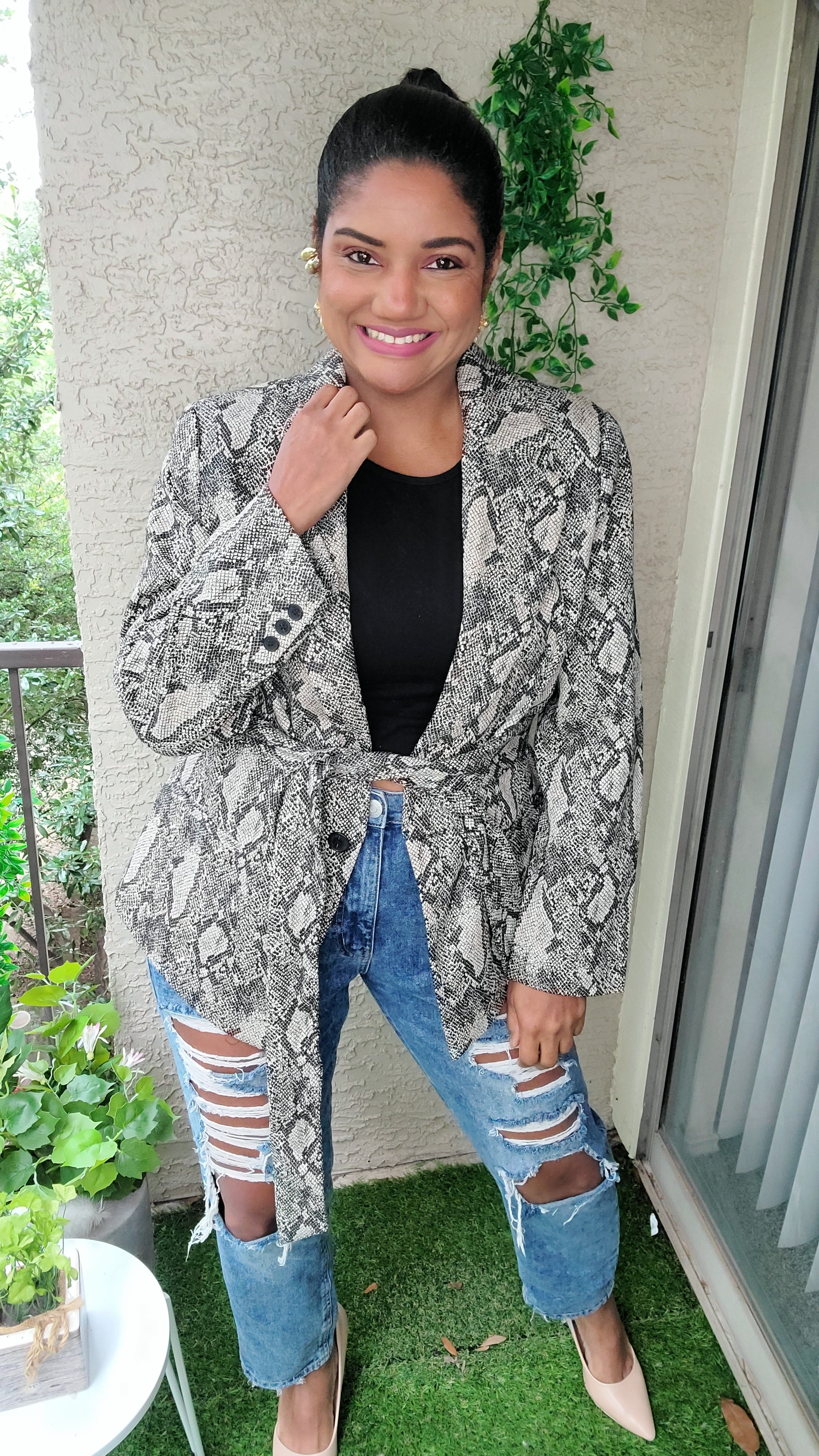 Blazer Animal Print Snake – MissFashionUSA